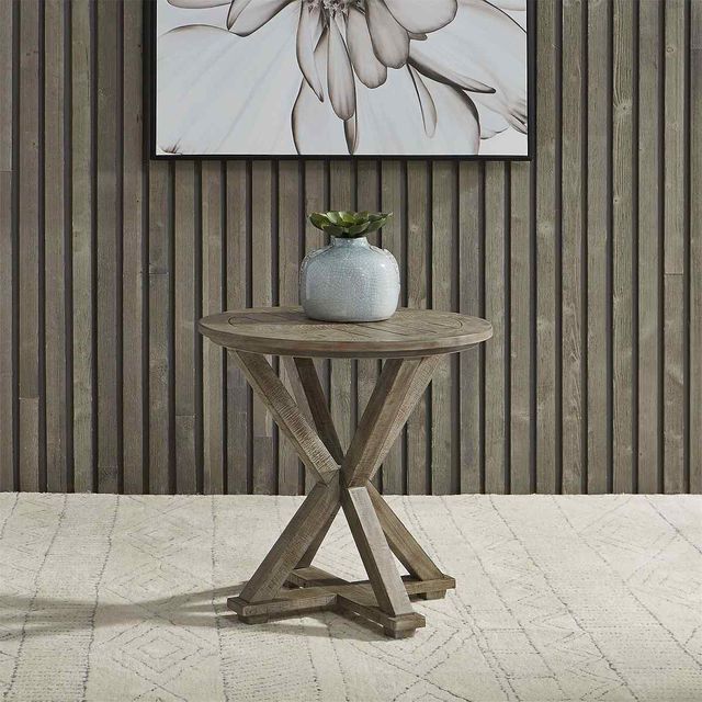 Liberty Furniture Parkland Falls Weathered Taupe Round End Table-3