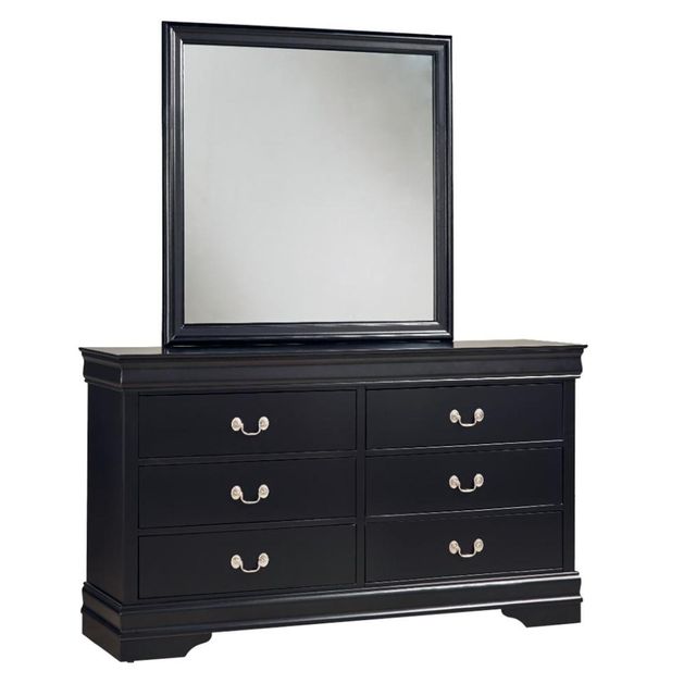 Homelegance Mayville Black Queen Sleigh Bed, Dresser, Mirror & Nightstand-2