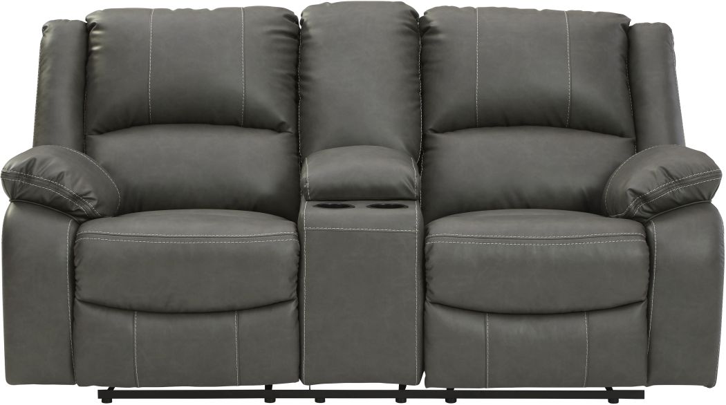 gray double recliner