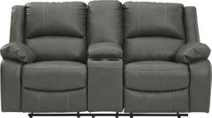 Signature Design by Ashley® Calderwell Gray Double Power Reclining Loveseat with Console