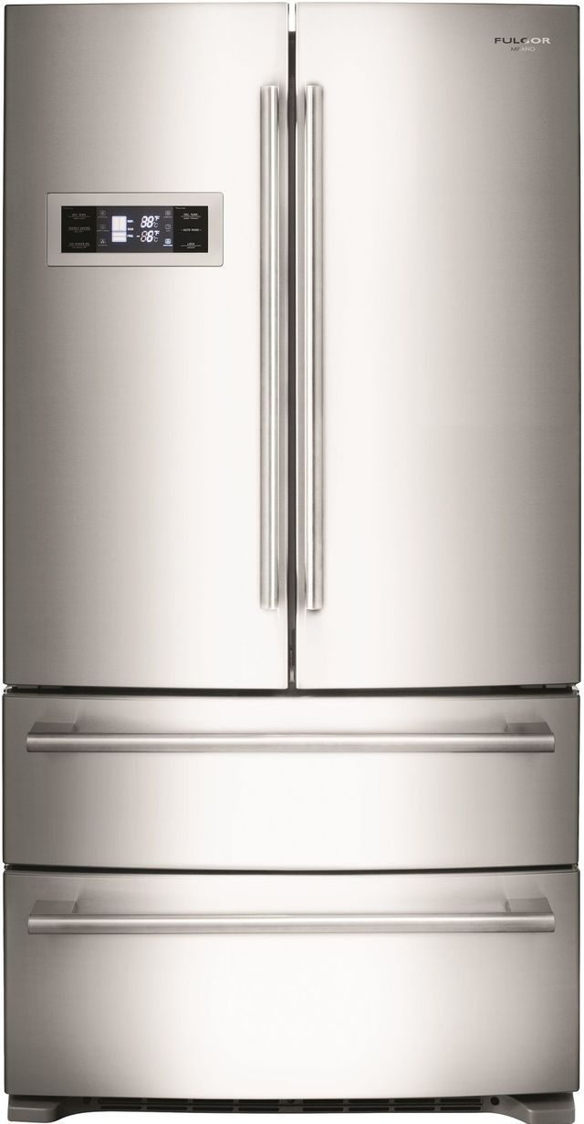 Fulgor Milano® 600 Series 20.8 Cu. Ft. Counter Depth French Door Refrigerator-Stainless Steel-0
