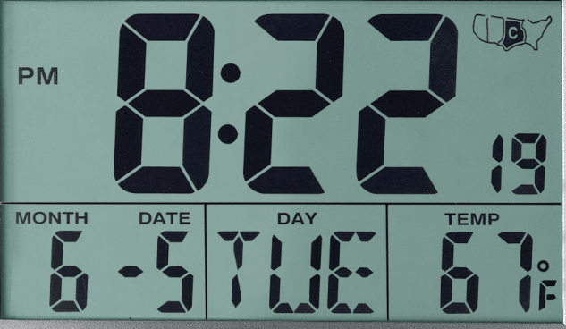 Howard Miller® Techtime II Two-Tone Digital LCD Wall Clock 1