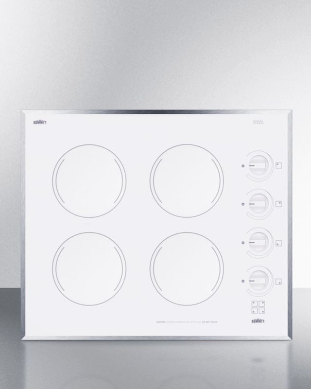 Summit® 24" White Electric Cooktop-1