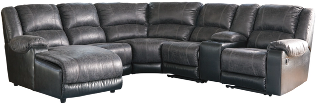 Signature Design by Ashley® Nantahala 6-Piece Slate Reclining Sectional with Chaise