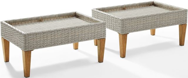 Crosley Furniture® Capella 2-Piece Gray/Acorn Outdoor Ottoman Set-2
