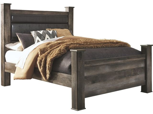 Signature Design by Ashley® 3pc Wynnlow Rustic Gray King Upholstered Poster Bedroom Set P40976478-1