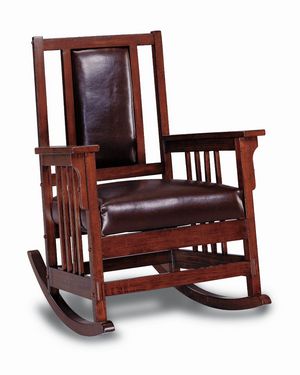 Coaster®  Ida Tobacco/Dark Brown Upholstered Rocking Chair