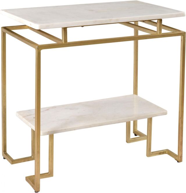 Coast to Coast Imports™ Gold/White Accent Table-0