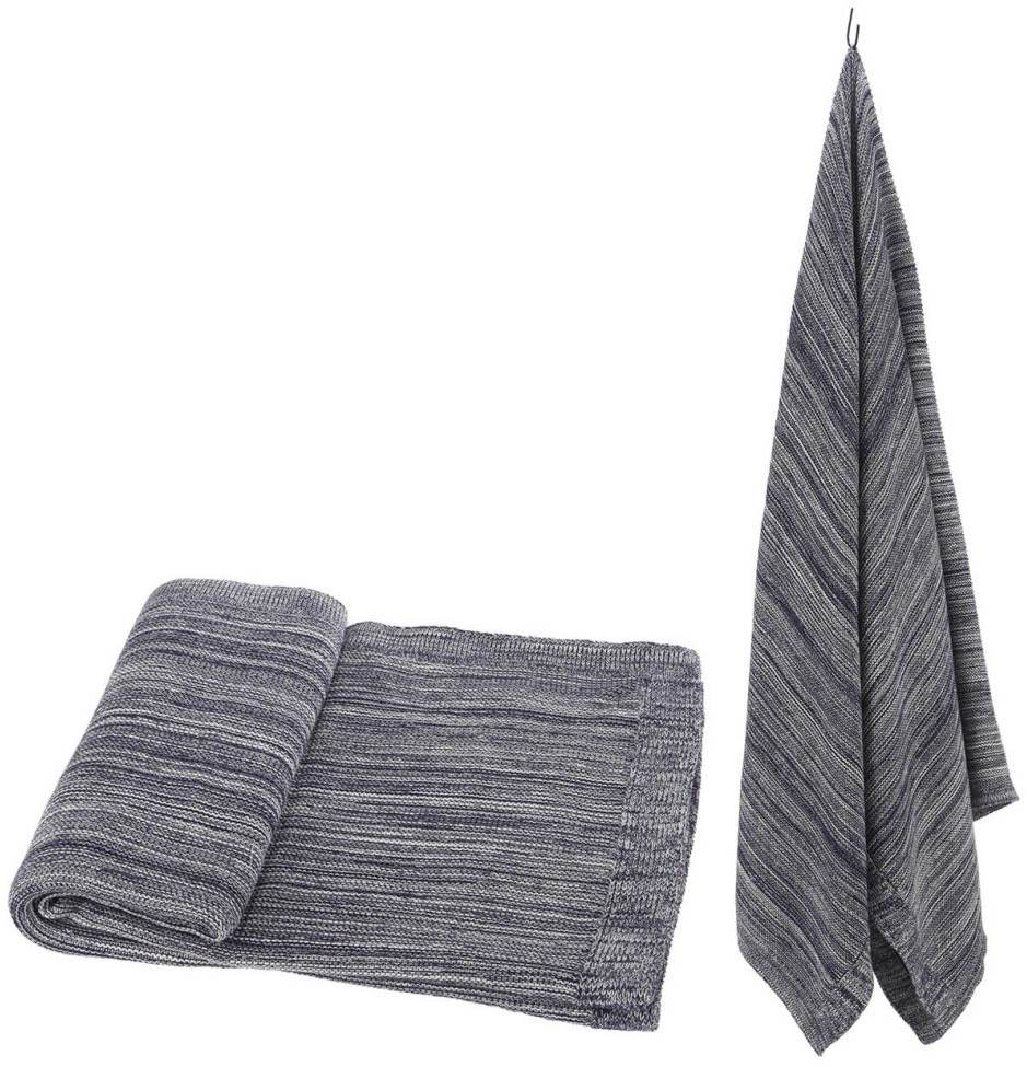 A & B Home Gray/Navy Woven Throw Blanket