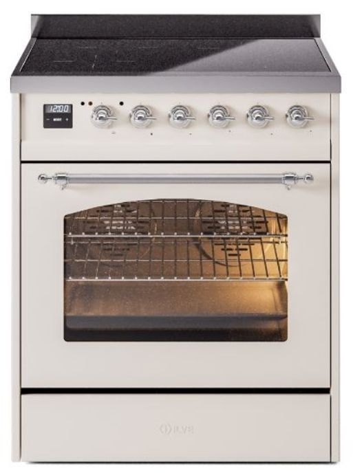 Ilve Majestic Series 30 Antique White Freestanding Induction