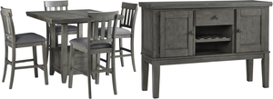 Signature Design by Ashley® Hallanden 6-Piece Gray Counter Height Dining Room Set