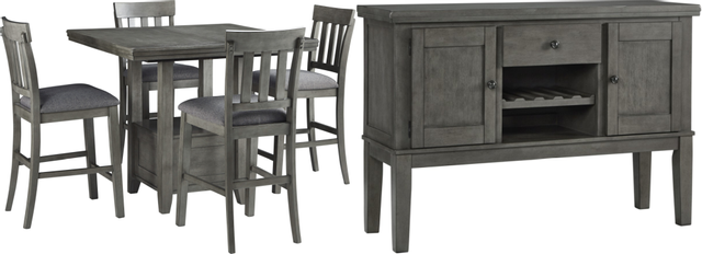 Signature Design by Ashley® Hallanden 6-Piece Gray Counter Height Dining Room Set