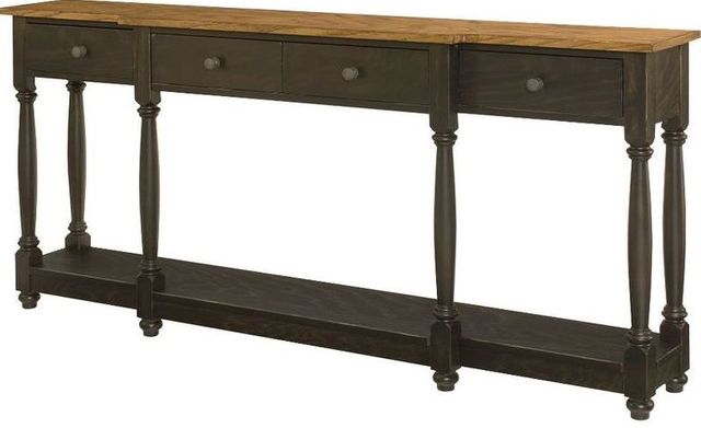 Hammary® Hidden Treasures Brown Drawer Console with Black Base