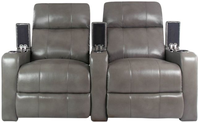 RowOne Prestige Home Entertainment Seating Gray 2-Chair Straight Row 1