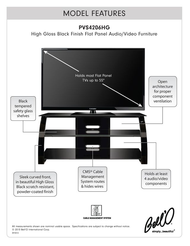 Bell'O® High Gloss Black A/V Furniture 3