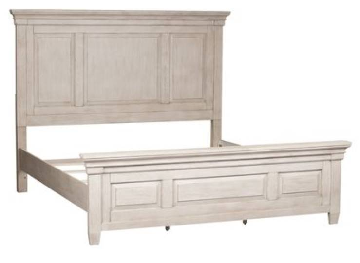 Liberty Heartland Antique White King Panel Bed | Watson's Furniture ...