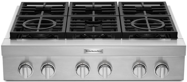 KitchenAid® 36" Stainless Steel Gas Rangetop 0