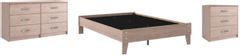 Signature Design by Ashley® Flannia 3-Piece Gray Full Platform Bed Set