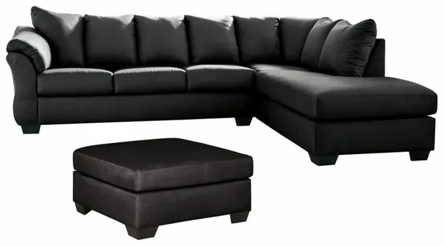 Signature Design by Ashley® Darcy 2-Piece Black Sectional with Ottoman