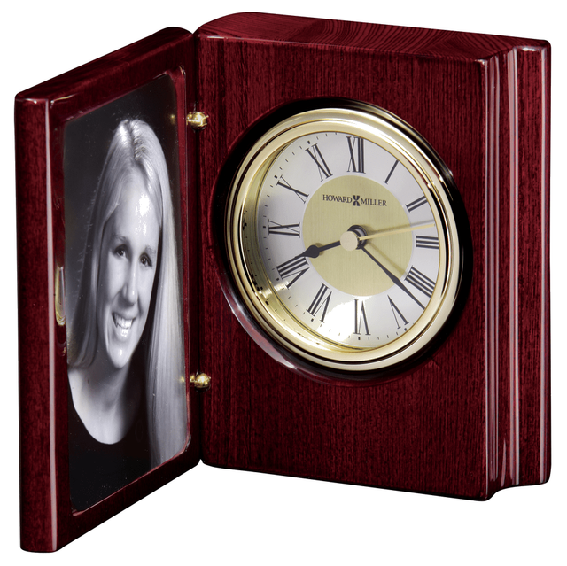 Howard Miller® Portrait Book Rosewood Tabletop Clock