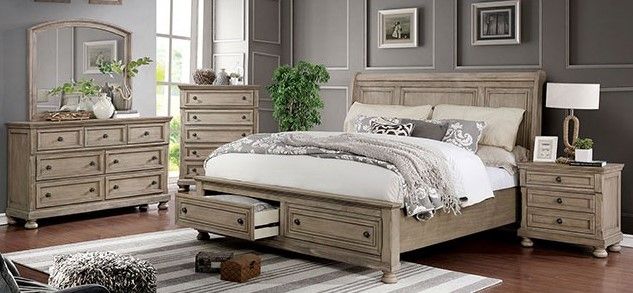 Furniture of America® Wells 5 Piece Gray Queen Bedroom Set 0
