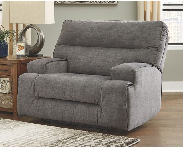 Signature Design by Ashley® Coombs Charcoal Wide Seat Recliner 3