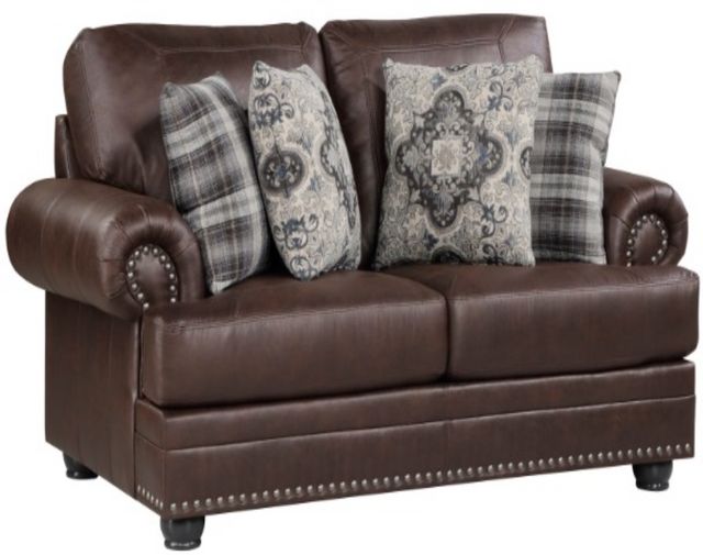 Franklin Stationary Fabric and Faux Leather LoveseatLoveseats-In