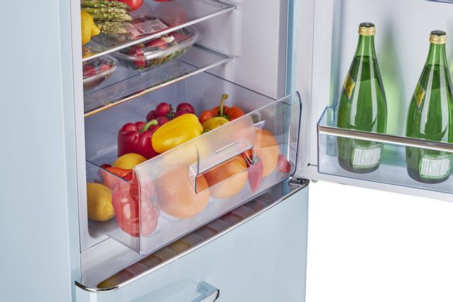 Unique® Appliances Classic Retro 7.0 Cu. Ft. Powder Blue Counter Depth Freestanding Bottom Freezer Refrigerator 8