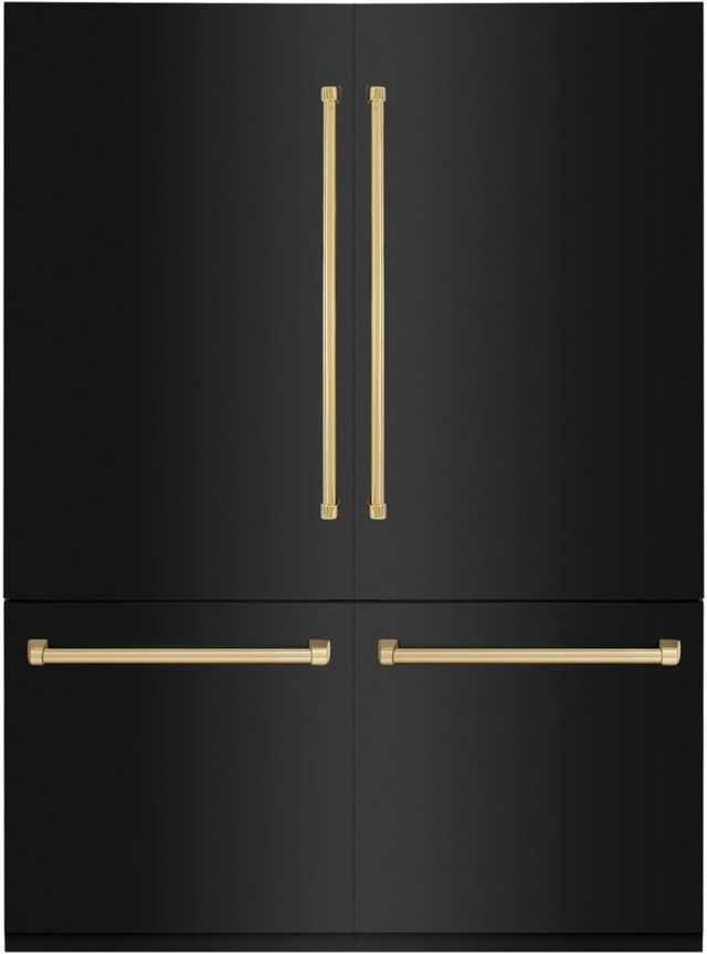 ZLINE Autograph Edition 32.2 Cu. Ft. Black Stainless Steel Built In French Door Refrigerator 