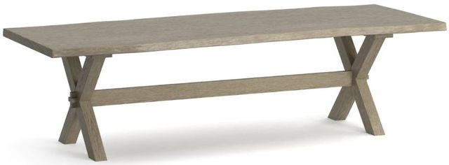 Bassett® Furniture Crossbuck Storm Grey Oak Live Edge 108" Dining Table
