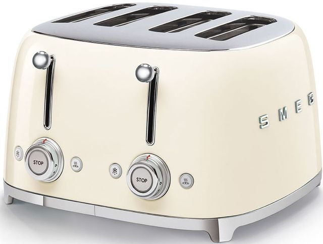 Smeg 50's Retro Style Aesthetic Cream 4x4 Slice Toaster