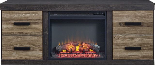 Signature Design by Ashley® Harlinton Warm Gray 63" TV Stand with Electric Fireplace
