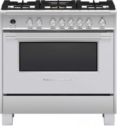 Fisher & Paykel 36" Brushed Stainless Steel Freestanding Dual Fuel Natural Gas Range