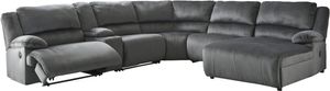 Signature Design by Ashley® Clonmel 6-Piece Charcoal Reclining Sectional with Armless Recliners