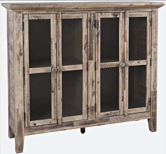 Gray wash store accent cabinet