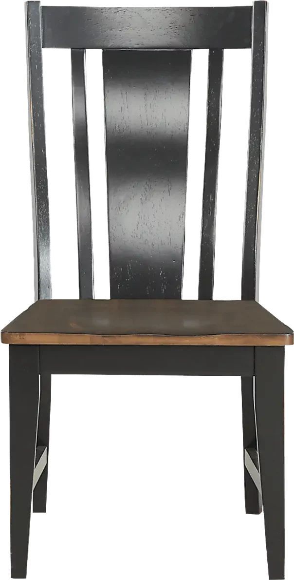 Twin Lakes Brown 72 in. Table and 4 Black Splat Back Chairs-3