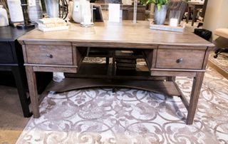 Signature Design by Ashley® Janismore Weathered Gray Home Office Storage Leg Desk