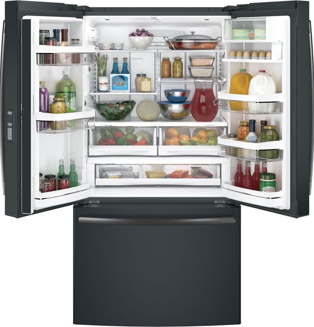 GE Profile™ 23.1 Cu. Ft. Black Slate Counter Depth French Door Refrigerator-3