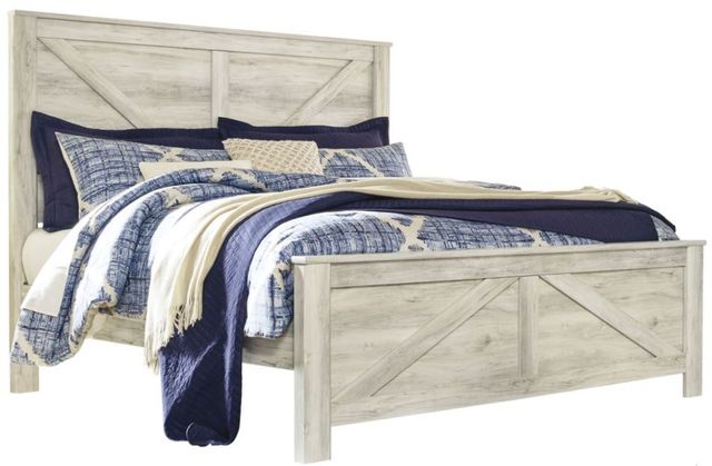 Signature Design by Ashley® Bellaby 2-Piece Whitewash Queen Panel Bed Set 1