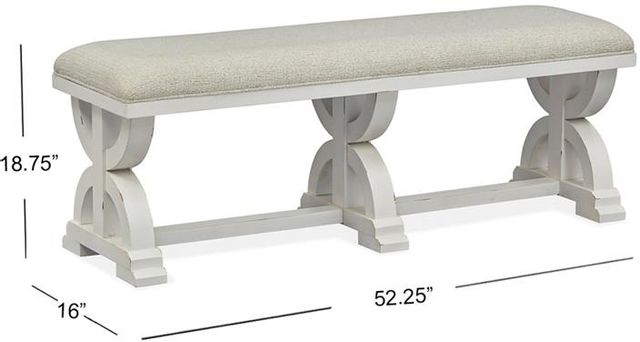 Magnussen Home® Hutcheson Berkshire Beige & Homestead White Bench with Upholstered Seat 4