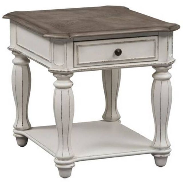 Liberty Magnolia Manor 3-Piece Antique White/Weathered Bark Table Set-2