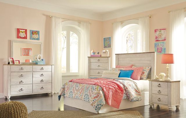 Signature Design by Ashley® Willowton Whitewash Full Panel Youth Bed 3