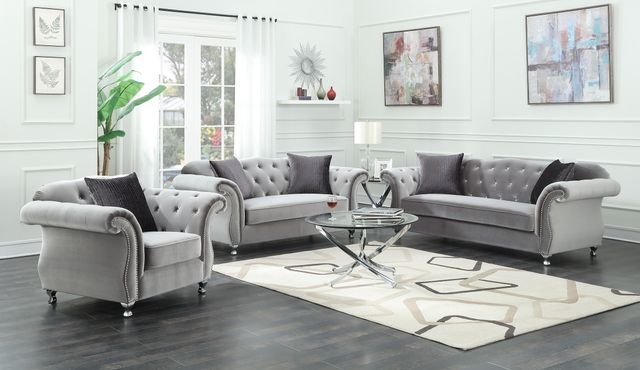 Coaster® Frostine 3 Piece Living Room Set 0