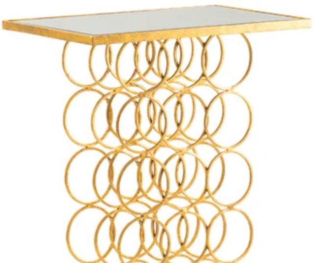 Crestview Collection Melrose Gold/White Console Table-1