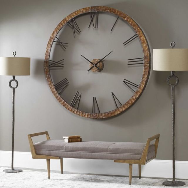 Uttermost® by Carolyn Kinder Amarion 60" Copper Wall Clock-2