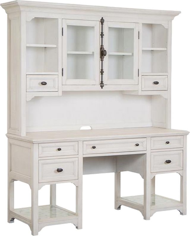 Magnussen Home® Bronwyn Alabaster Desk with Hutch | Comfort Center