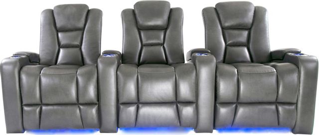 RowOne Revolution Home Entertainment Seating Dark Gray 3-Chair Straight Row