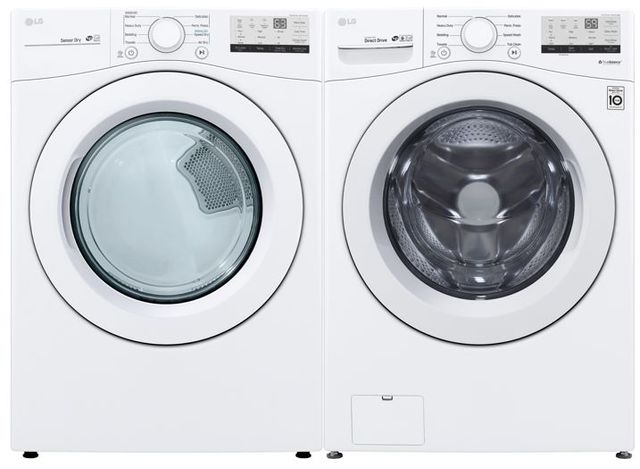 LG 3400 Series White Front Load Washer & Electric Dryer Package