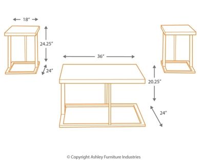 Tables d'appoint rectangulaire Airdon, gris, Signature Design by Ashley® 3