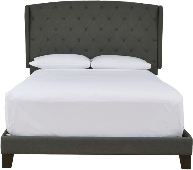 Signature Design by Ashley® Vintasso Charcoal King Upholstered Panel Bed-2